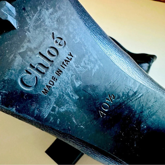 Chloé p Ankle Leather Heeled Booties - Picture 7 of 9